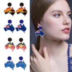 Wooden Australia Map Silhouette Earrings - Lightweight Geometric Ear Drops, Cultural Decor Gift(Style 3) - Image 2