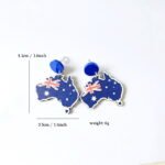 Wooden Australia Map Silhouette Earrings - Lightweight Geometric Ear Drops, Cultural Decor Gift(Style 3) - Image 3