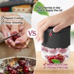Black Efficient 7-Hole Cherry Pitter Tool - Food Grade Push-Type Fruit Corer for Red Dates & Olives - Image 3