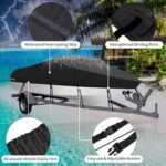 Black Heavy-Duty V-Hull Shield for 16 to 18 FT Yachts - All-Weather Water / Dust / UV Resistant 190T Silver Coated  Marine Protector - Image 2