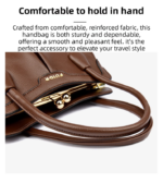 Khaki Women's Premium Wear-Resistant Leather Shoulder Bag - Vintage Frame Kiss-Lock Handbag & Crossbody Satchel - Image 5
