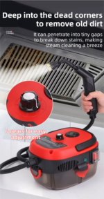 White Portable High-Pressure Steam Cleaner with 1000ml Tank & 7-Piece Pro Brushes/Spray Nozzle Kit - 131Â°C High-Temp Deep Cleaning Machine for Kitchen Grease and Home Sanitization - Image 4