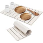 30x40cm Foldable Marble Pattern Kitchen Dish Drainer(Style 1) - Ultra-Absorbent Natural Stone Mat, Fast-Drying & Space-Saving - Image 2