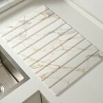 30x40cm Foldable Marble Pattern Kitchen Dish Drainer(Style 3) - Ultra-Absorbent Natural Stone Mat, Fast-Drying & Space-Saving