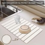 30x40cm Foldable Marble Pattern Kitchen Dish Drainer(Style 3) - Ultra-Absorbent Natural Stone Mat, Fast-Drying & Space-Saving - Image 3