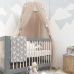 Grey Nordic Style 7-Layer Tulle Bed Canopy 300cm Extra Long 60cm Dome for Australian Kids Bedroom Nursery and Playroom Decor - Image 2