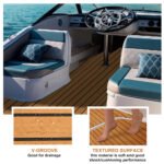Teak EVA Foam Boat Flooring Sheet Brown with Black Stripes Self-Adhesive Marine Decking Mat for Yacht Fishing Boat RV DIY Upgrade Australian Boating(2400x1200x6mm) - Image 5