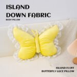 Pink Elegant Butterfly Lace Throw Pillow 60x45cm Soft Decorative Cushion for Sofa Bedroom Office and Car Comfort Backrest Accessory - Image 2