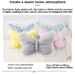 Pink Elegant Butterfly Lace Throw Pillow 60x45cm Soft Decorative Cushion for Sofa Bedroom Office and Car Comfort Backrest Accessory - Image 5