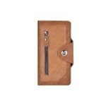 Light coffee Vintage Men's Long Wallet Slim PU Leather Clutch with Multi Card Slots and External Zipper Pocket, Large Capacity Fashion Purse for Daily Use