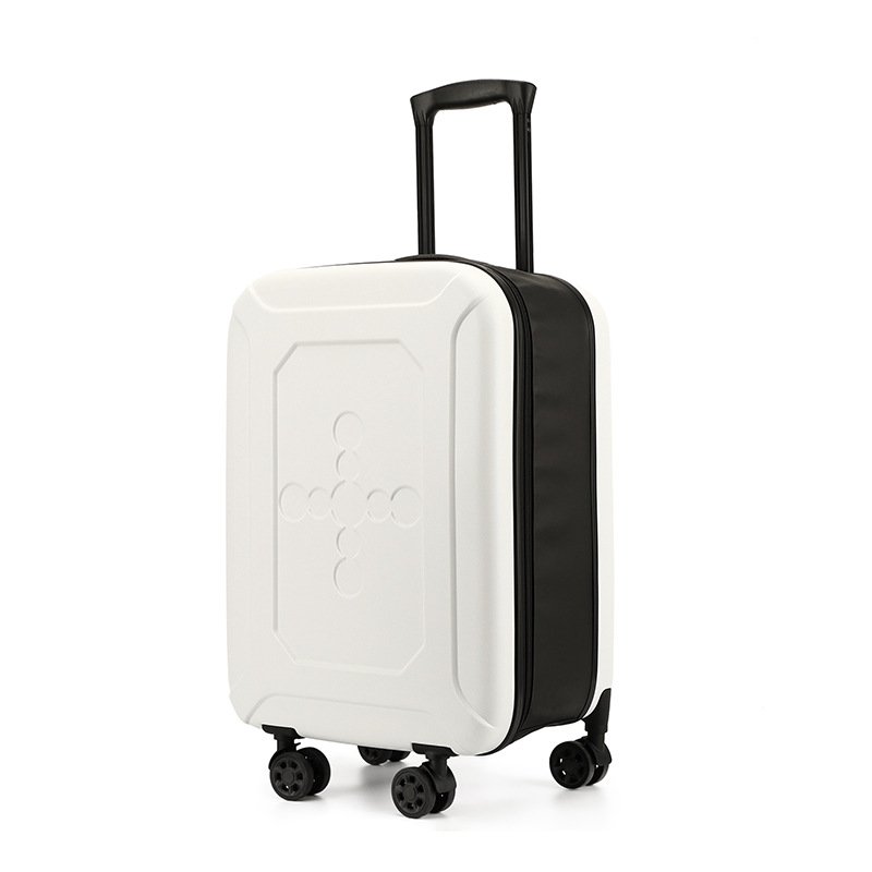 V888-ELOSUNG43257-202601201155-00 White 20 Inch Foldable Carry-on Suitcase Ultra Lightweight 2.1kg Hard Shell Luggage with 360 Spinner Wheels and Combination Lock for Australian Travel - Image 1