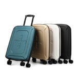 Rose gold 20 Inch Foldable Carry-on Suitcase Ultra Lightweight 2.1kg Hard Shell Luggage with 360 Spinner Wheels and Combination Lock for Australian Travel - Image 2
