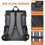 Dark grey Men Large Capacity Business Laptop Backpack Waterproof PU Leather Travel Rucksack with USB Port for Work and Travel in Australia - Image 4