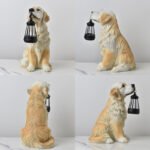 Solar Dog Garden Statue with Lantern Waterproof Resin Puppy Ornament for Outdoor Patio Pathway Backyard Decoration Australian Pet Lovers(C) - Image 4