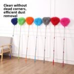 Light blue Long Handle Ceiling Fan Duster with Hollow Microfiber Head and Extendable Stainless Steel Pole for High Reach Home Cleaning Efficiency - Image 2