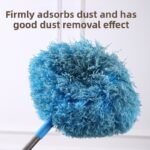 Light blue Long Handle Ceiling Fan Duster with Hollow Microfiber Head and Extendable Stainless Steel Pole for High Reach Home Cleaning Efficiency - Image 3
