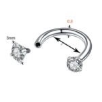 2-PCS Champagne G23 Titanium Horseshoe Ring with 5A Zircon Internal Thread for Nose Ear Lip Septum Piercing Hypoallergenic Jewelry for Local Trendsetters - Image 2