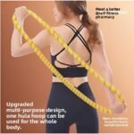 Pink Weighted Soft Spring Hula Hoop with Silent Alloy Interior and Polyester Wrap for Home Gym Full Body Fitness and Abdominal Training Solution - Image 3