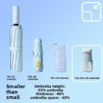 Blue Compact Mini Umbrella with UPF50+ UV Protection and Lightweight Design for Daily Use in Urban and Outdoor Settings Local Standard Fit - Image 5