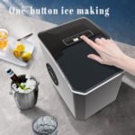 Black Portable Countertop Ice Maker with 12kg Daily Capacity Rapid Bullet Ice Production for Home Kitchen and Local Office Refreshment Needs - Image 3