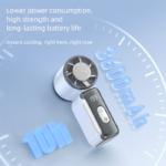 Grey Portable Mini Handheld Fan with 199-Speed Settings and Brushless Motor for Outdoor Use High Performance Cooling Solution Local Standard Fit - Image 2