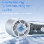 Grey Portable Mini Handheld Fan with 199-Speed Settings and Brushless Motor for Outdoor Use High Performance Cooling Solution Local Standard Fit - Image 3