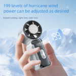 Grey Portable Mini Handheld Fan with 199-Speed Settings and Brushless Motor for Outdoor Use High Performance Cooling Solution Local Standard Fit - Image 4