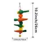2-Pack Radish Vine Ball Skewers Bird Chew Toy for Parrots, Budgies, Hamsters, Rabbits & Small Pets â€“ Hanging Carrot-Shaped Enrichment Toy with Natural Fibers for Beak Grinding and Mental Stimulation