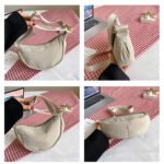 Wine Red Lightweight Nylon Crossbody Bag â€“ Compact Saddle Style with Adjustable Strap for Everyday Use - Image 3