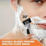 2-Pack 6-Layer Manual Razor with 30 Replacement Blades â€“ Ultra-Close Shave for Men, Stainless Steel Handle with One-Click Blade Change - Image 2