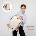 Black Large Capacity Backpack with USB Charging Port and Waterproof Fabric for Travel Work and Daily Use - Image 2