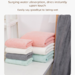 Pink Coral Fleece Thick Towel and Bath Towel Set â€“ 4 Face Towels and 2 Bath Towels in Solid Colors, Highly Absorbent and Ultra-Soft for Home Use - Image 5