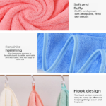 Pink Coral Fleece Thick Towel and Bath Towel Set â€“ 4 Face Towels and 2 Bath Towels in Solid Colors, Highly Absorbent and Ultra-Soft for Home Use - Image 6