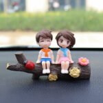The well-behaved couple on the tree branch Cute Couple Car Ornament for Dashboard â€“ Romantic Interior Decoration for Vehicles