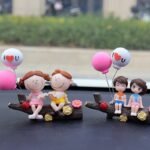 The well-behaved couple on the tree branch Cute Couple Car Ornament for Dashboard â€“ Romantic Interior Decoration for Vehicles - Image 2