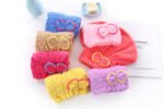 3-Pack Sky blue Thickened Coral Fleece Hair Drying Towel Cap â€“ Double-Layered Absorbent Turban with Bow Design for Fast Drying and Gentle Care - Image 2