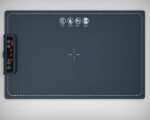 Navy blue 24-Inch Electric Warming Tray with 3-Temperature Settings - Graphene Heating Mat for Keeping Food Warm, Thawing Meat, Dough Fermentation, and Facial Mask Warming