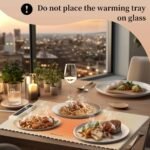 Navy blue 24-Inch Electric Warming Tray with 3-Temperature Settings - Graphene Heating Mat for Keeping Food Warm, Thawing Meat, Dough Fermentation, and Facial Mask Warming - Image 2