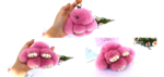 Fluffy Mini Rex Rabbit Fur Keychain Cute Bunny Bag Charm - Soft Plush Animal Doll Key Ring for Car Keys & Handbags - Bean Paste Pink - Image 2