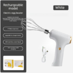 Compact Electric Handheld Egg Whisk Multi-Function Automatic Cream Whipper and Food Mixer J-7 White Single Head 1-Speed