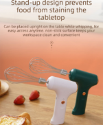 Compact Electric Handheld Egg Whisk Multi-Function Automatic Cream Whipper and Food Mixer J-7 White Single Head 1-Speed - Image 3