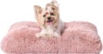 Luxury Long Plush Pet Bed Mat Faux Fur Crate Pad 80x55cm Pink Soft Warm Cushion for Medium to Large Dogs