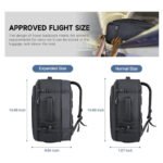 Grey Expandable 17-Inch Laptop Travel Backpack with USB Port - Durable TSA Friendly Carry-on Luggage Bag - Image 2