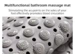 2-Pack Pink Eco-Friendly Bath Mat with Massage Points - Anti-Slip Suction Cup Safety Bathroom Rug (L Size 86.5X53x2 CM) - Image 2