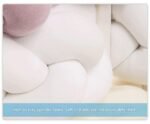 White & Pink 2M Nordic 3-Strand Hand-Braided Knot Long Pillow - Soft Plush Sofa Cushion, Room Decor for Bedroom & Living Room - Image 2