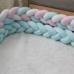 White & Green & Pink 2M Nordic 3-Strand Hand-Braided Knot Long Pillow - Soft Plush Sofa Cushion, Room Decor for Bedroom & Living Room - Image 2
