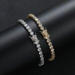 Sliver Bling Heart Tennis Bracelet for Women with Micro-Paved Heart Zirconia - Romantic Couple's Jewelry (8" Length) - Image 2