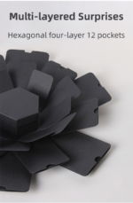 Black Hexagon 4-Layer 12-Pocket Explosion Gift Box(DIY) - Creative Handmade Photo Album & Scrapbook for Anniversaries & Birthdays - Image 4