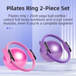 Purple Professional Pilates Ring & Yoga Ball Set - Multipurpose Home Fitness Equipment for Whole-Body Core Training & Pelvic Floor Strengthening - Image 2