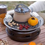 Red 1L Portable Collapsible Camping Kettle - Food-Grade Silicone Body with 304 Stainless Steel Base, Compatible with Induction & Gas Stoves - Image 2